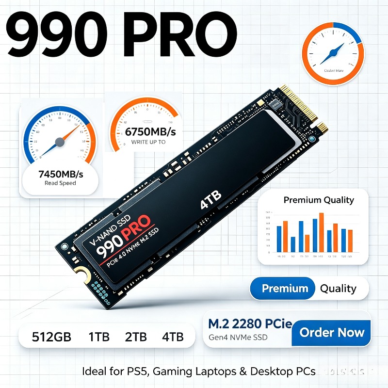 Pcie 4.0 4Tb 2280 Ssd 7450Mbps - Oryginalny dysk SSD 990 PRO –